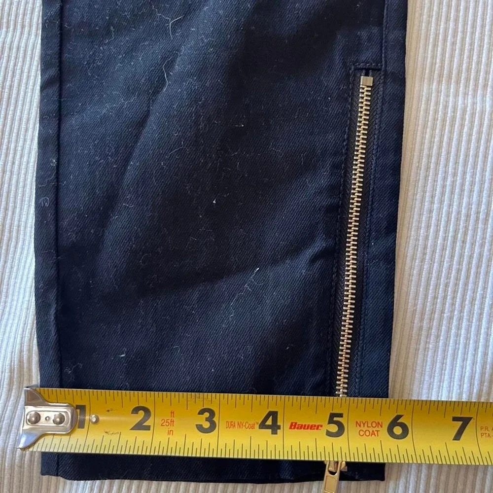 'Girls Cozi Bear Boutique black moto pants with zipper details, size XL